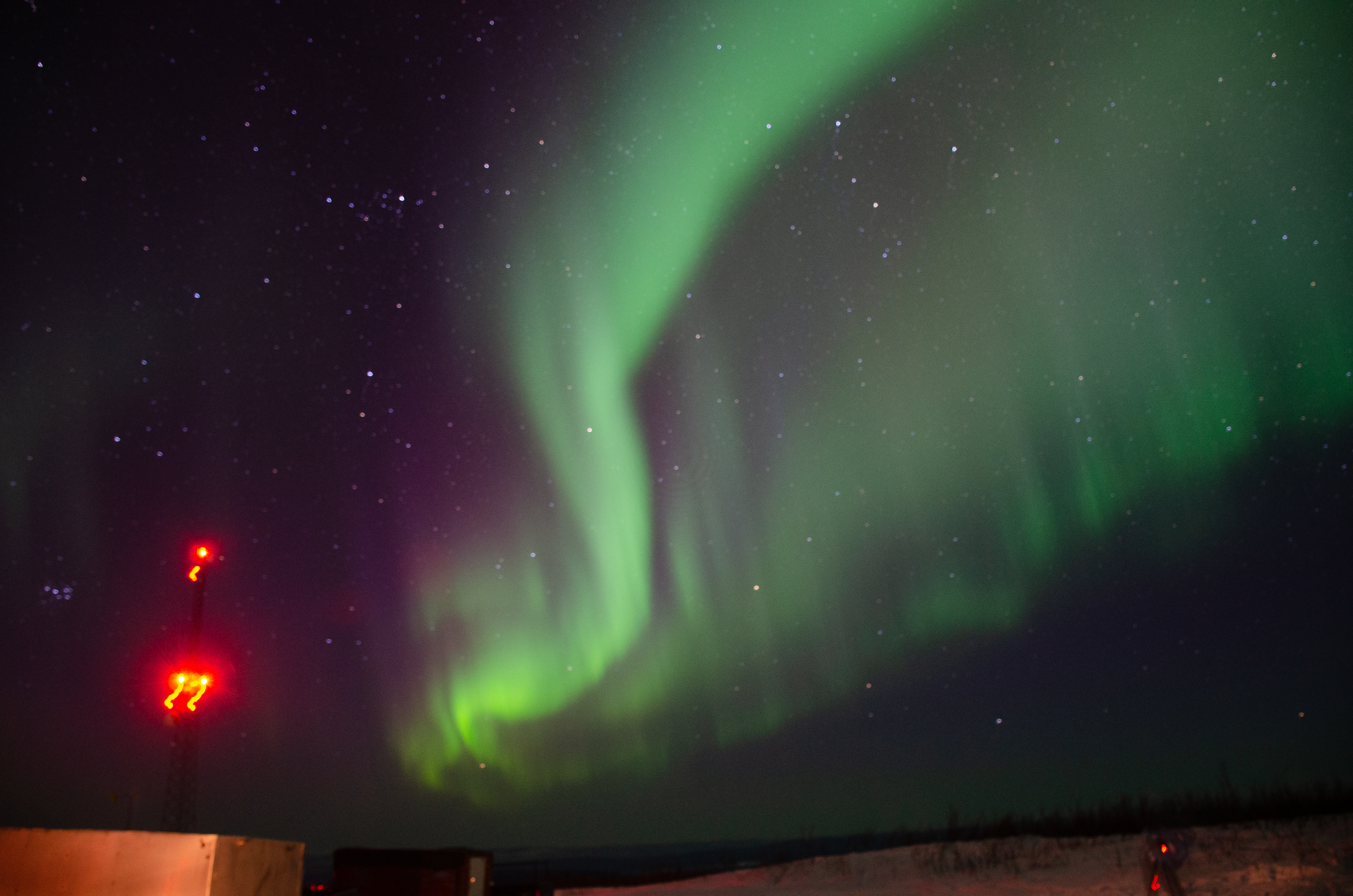 Northern lights dancing over Fairbanks